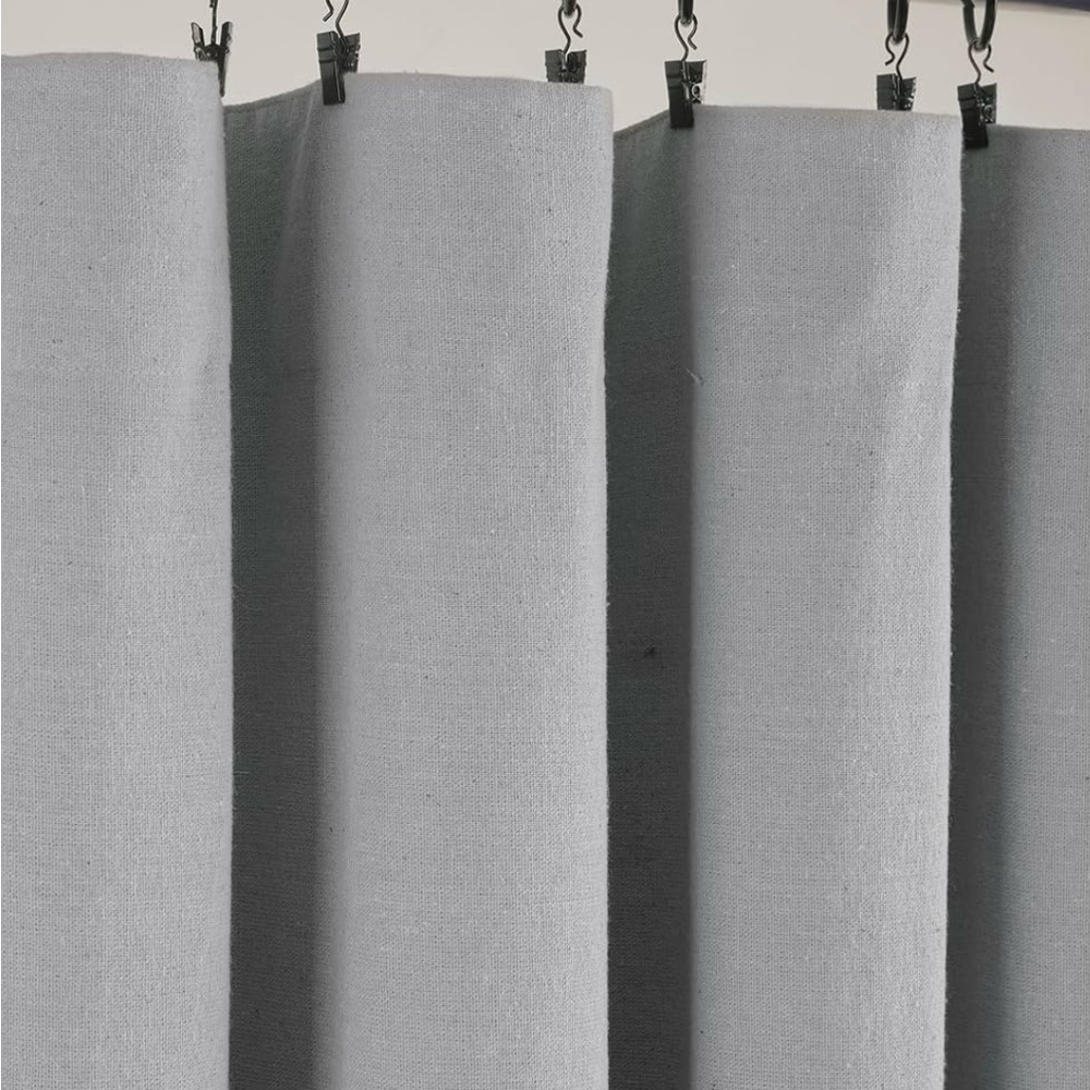 Lush Decor Linen Button 100 Percent Lined Blackout Window 2 Curtain Panels - Picture 3 of 7